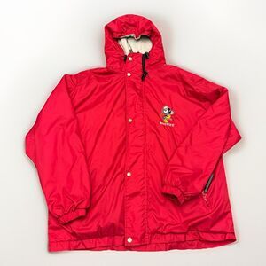 Mickey Mouse Red Jacket Full Zip Hooded, Disney Store, Embroidered, Medium